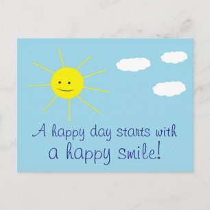 Happy Sunny Day Cute Smiling Sun Print Postcard