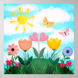 Happy Sunny Garden Poster