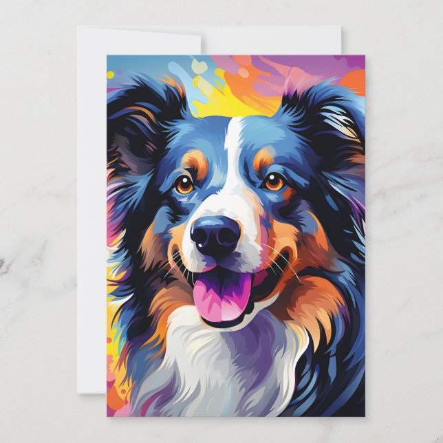 Happy Sunny Puppy Watercolor Announcement (Front)