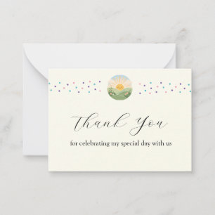 Happy Sunrise Over Blooming Hills Thank You Card