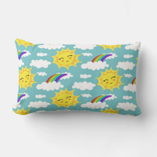 Happy Suns, Rainbows, and Clouds Lumbar Cushion