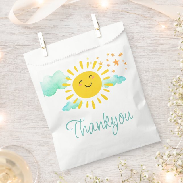 Happy Sunshine 1st Birthday Party Favour Bag (Clipped)