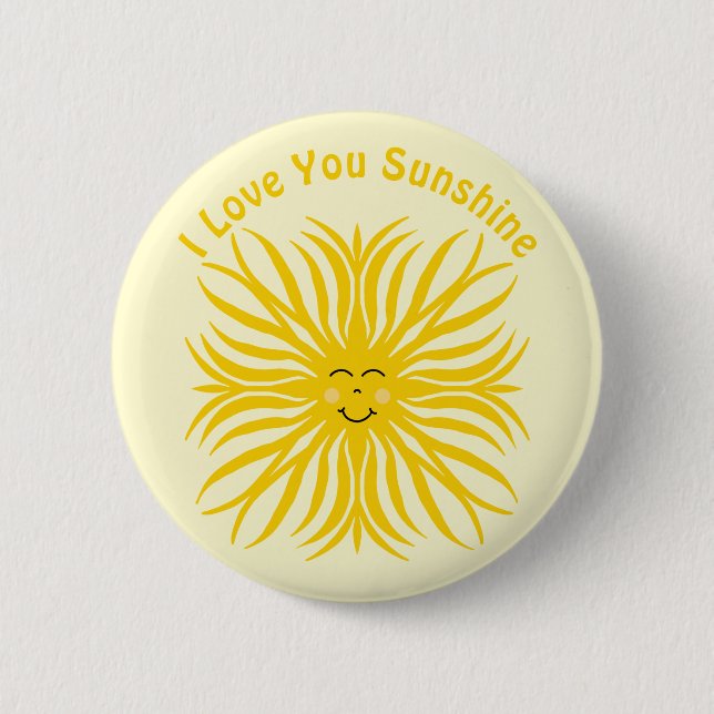 Happy Sunshine 6 Cm Round Badge (Front)
