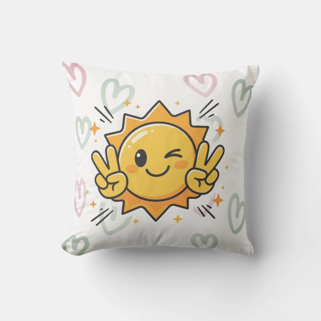 Happy Sunshine Baby Throw Pillows (Front)