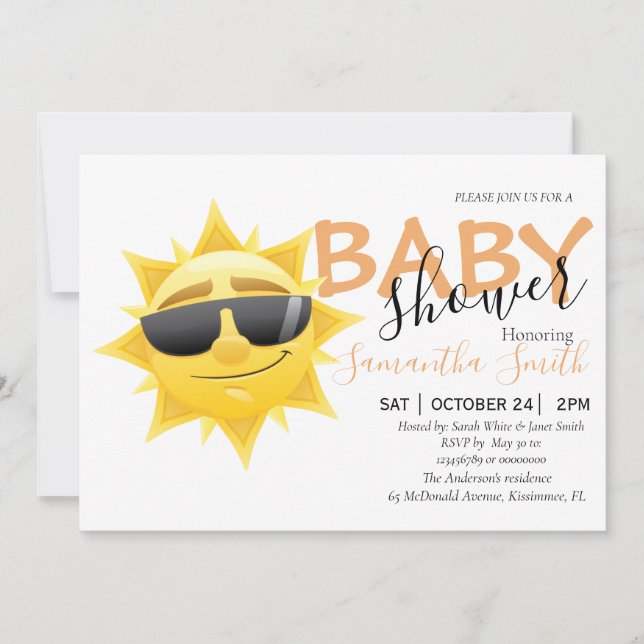 Happy Sunshine Boho Invitation (Front)