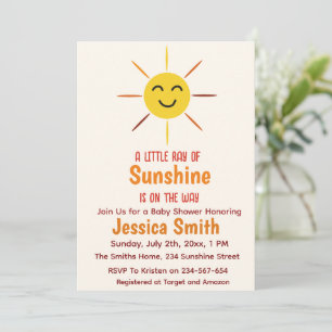Happy Sunshine Gender Neutral Baby Shower Invitation