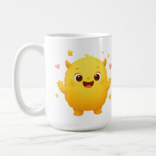 Happy Sunshine Monster Kids Mug — Cheerful Yellow
