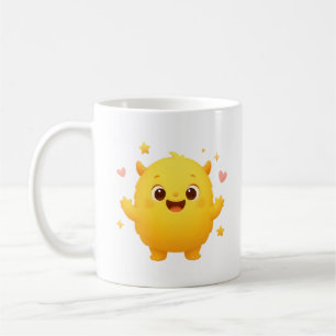 Happy Sunshine Monster Kids Mug — Cheerful Yellow