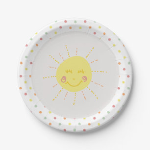 Happy Sunshine Polkadot Party Plate