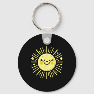 Happy Sunshine Summer Vacation Sun  Key Ring