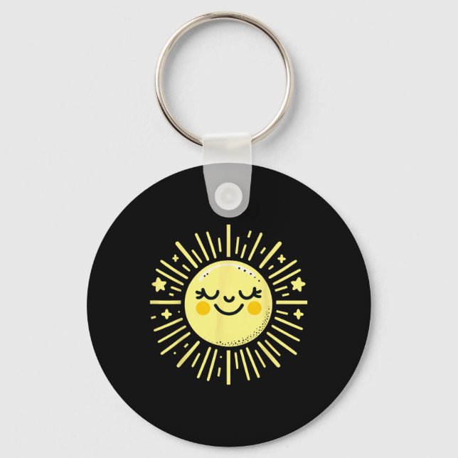 Happy Sunshine Summer Vacation Sun  Key Ring (Front)