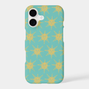 Happy Sunshine Suns Pattern teal