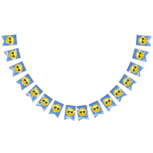 happy sunshine with sunglasses bunting