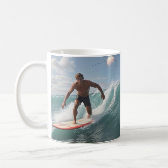 Happy Surfer Coffee Mug (Left)