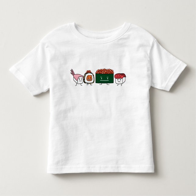 Happy Sushi Brothers rice Japanese shrimp salmon Toddler T-Shirt (Front)