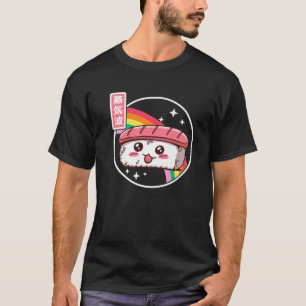 Happy Sushi Rainbow Retro Japan Style Otaku Vaporw T-Shirt