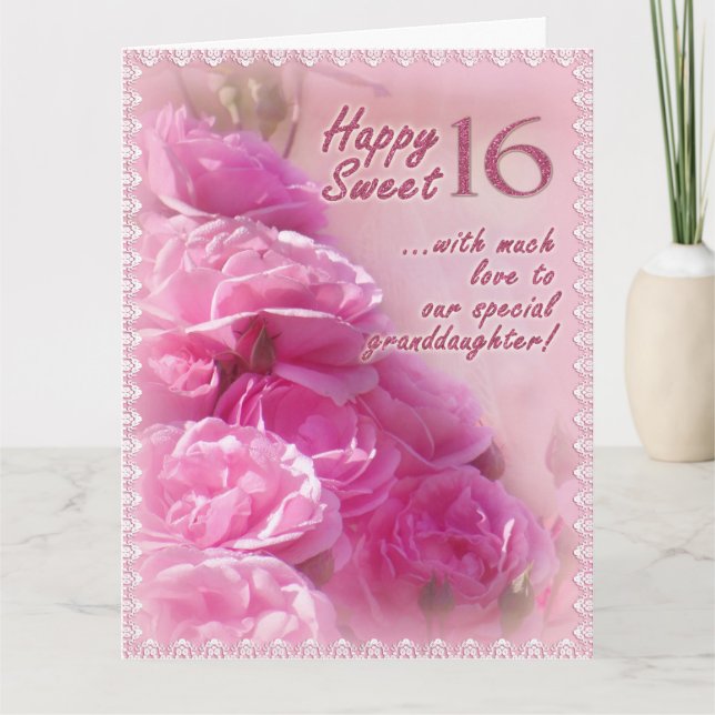 Happy Sweet 16 8.5X11 Birthday Card (Front)