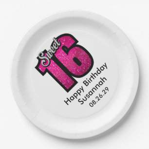 Happy Sweet 16 Birthday Party Paper Plate