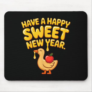 Happy Sweet New Year Goose Cookie Rosh Hashanah Mouse Pad