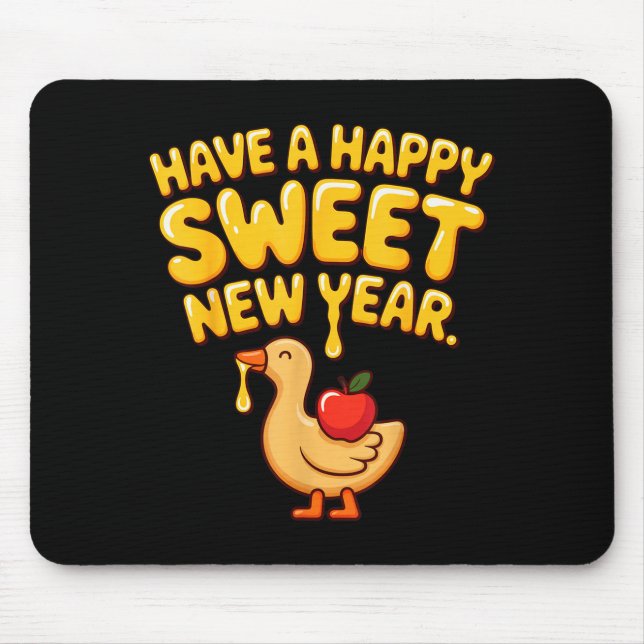 Happy Sweet New Year Goose Cookie Rosh Hashanah  Mouse Pad (Front)