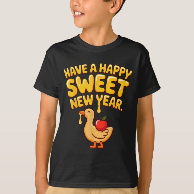 Happy Sweet New Year Goose Cookie Rosh Hashanah  T-Shirt (Front)