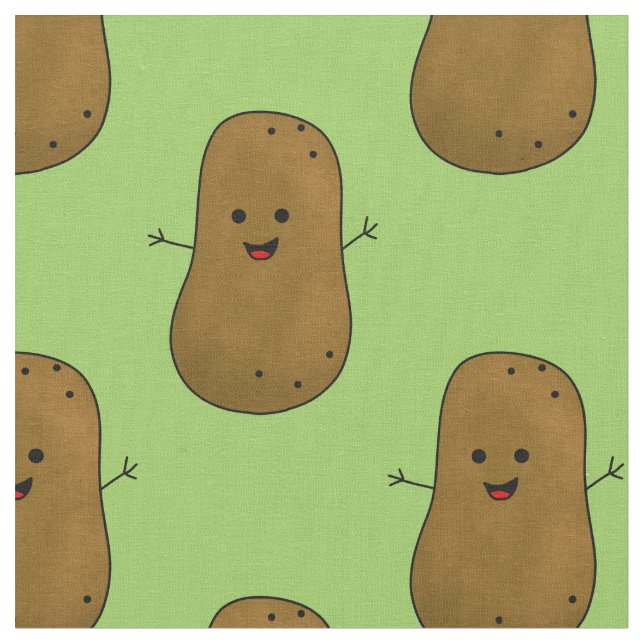 Happy Sweet Potato Fabric (Close Up)