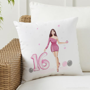 Happy sweet sixteen, 16th birthday cushion