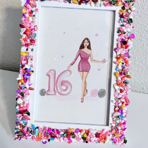 Happy sweet sixteen, 16th birthday poster