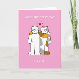 Happy Sweetest Day Cartoon Cats Card