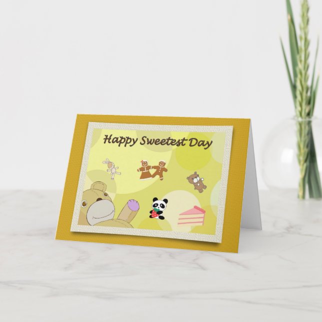 Happy Sweetest Day Teddy Bears Card (Front)