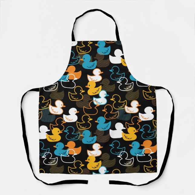 Happy Swimming a Paddling of Ducks Pattern Apron (Front)