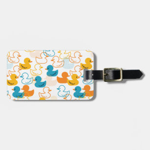 Happy Swimming a Paddling of Ducks Pattern II Luggage Tag