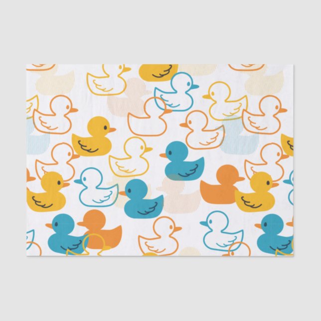 Happy Swimming a Paddling of Ducks Pattern II Tissue Paper (Front)