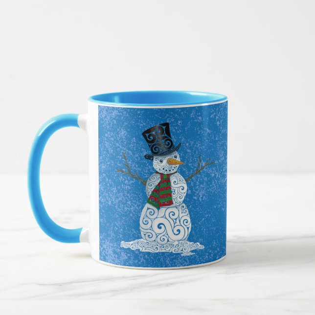Happy Swirly Snowman Mug (Left)