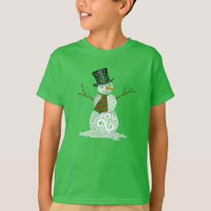 Happy Swirly Snowman  T-Shirt