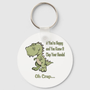 Happy T-Rex Key Ring