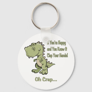 Happy T-Rex Key Ring