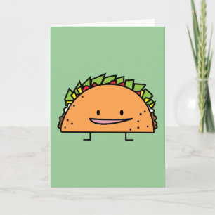 Happy Taco corn shell beef salsa Mexican food Thank You Card