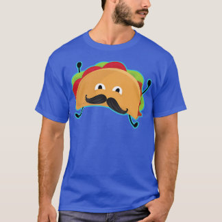 Happy Taco With Moustache Funny Meican Food Lovers T-Shirt