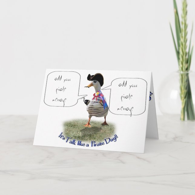 Happy "Talk like a Pirate" Day (speech bubble) Card (Front)