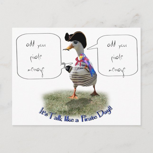Happy "Talk like a Pirate" Day (speech bubble) Postcard (Front)
