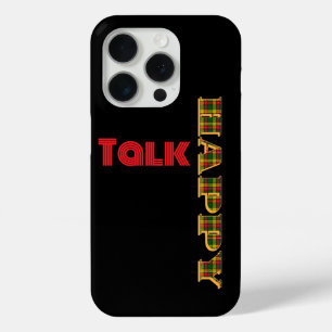 Happy Talk Plaid Black iPhone 15 Pro Case