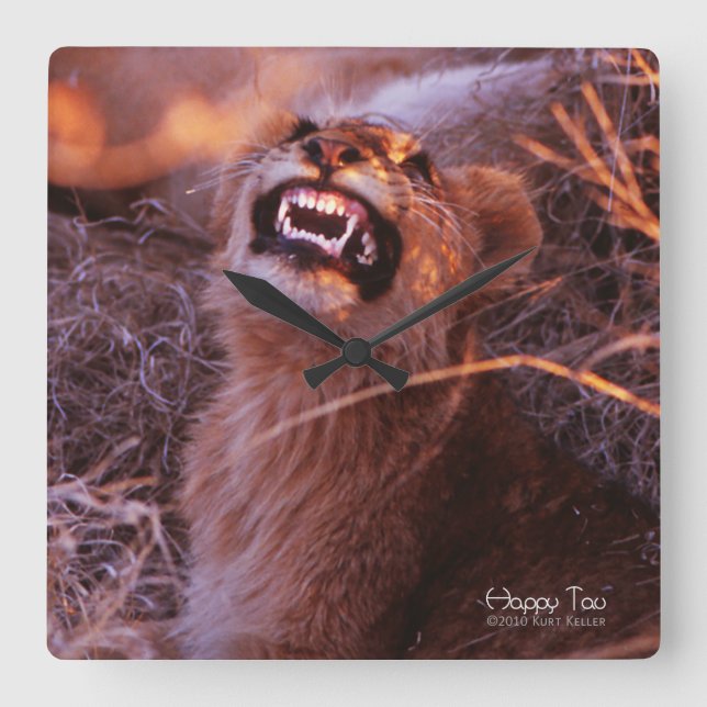 Happy Tau Square Wall Clock (Front)