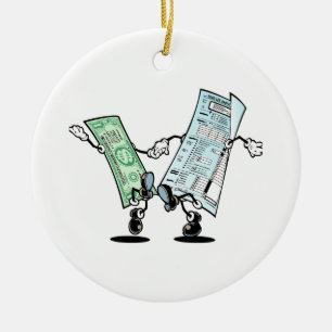 happy tax day ceramic ornament
