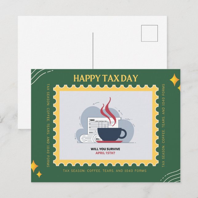 Happy Tax Day Postcard (Front/Back)