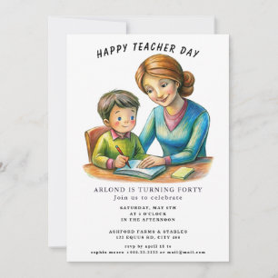 happy teacher day  Birthday Invitation