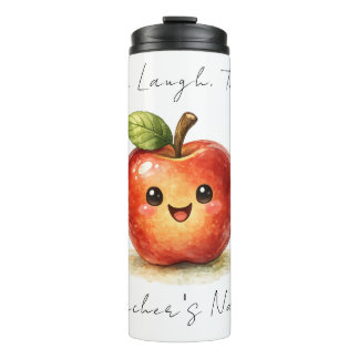 Happy Teacher Notebook- Apple Watercolour Thermal Tumbler
