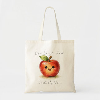 Happy Teacher Tote – Watercolour Apple  Bag