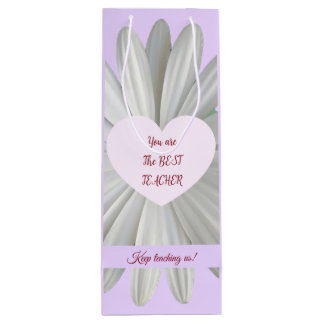 Happy Teachers Day Gift Bag - Pink Heart Daisy