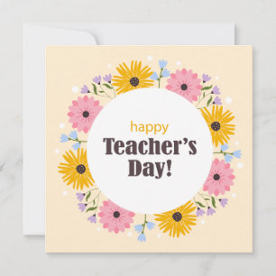 Happy Teacher's Day Wild Flowers Holiday Card
